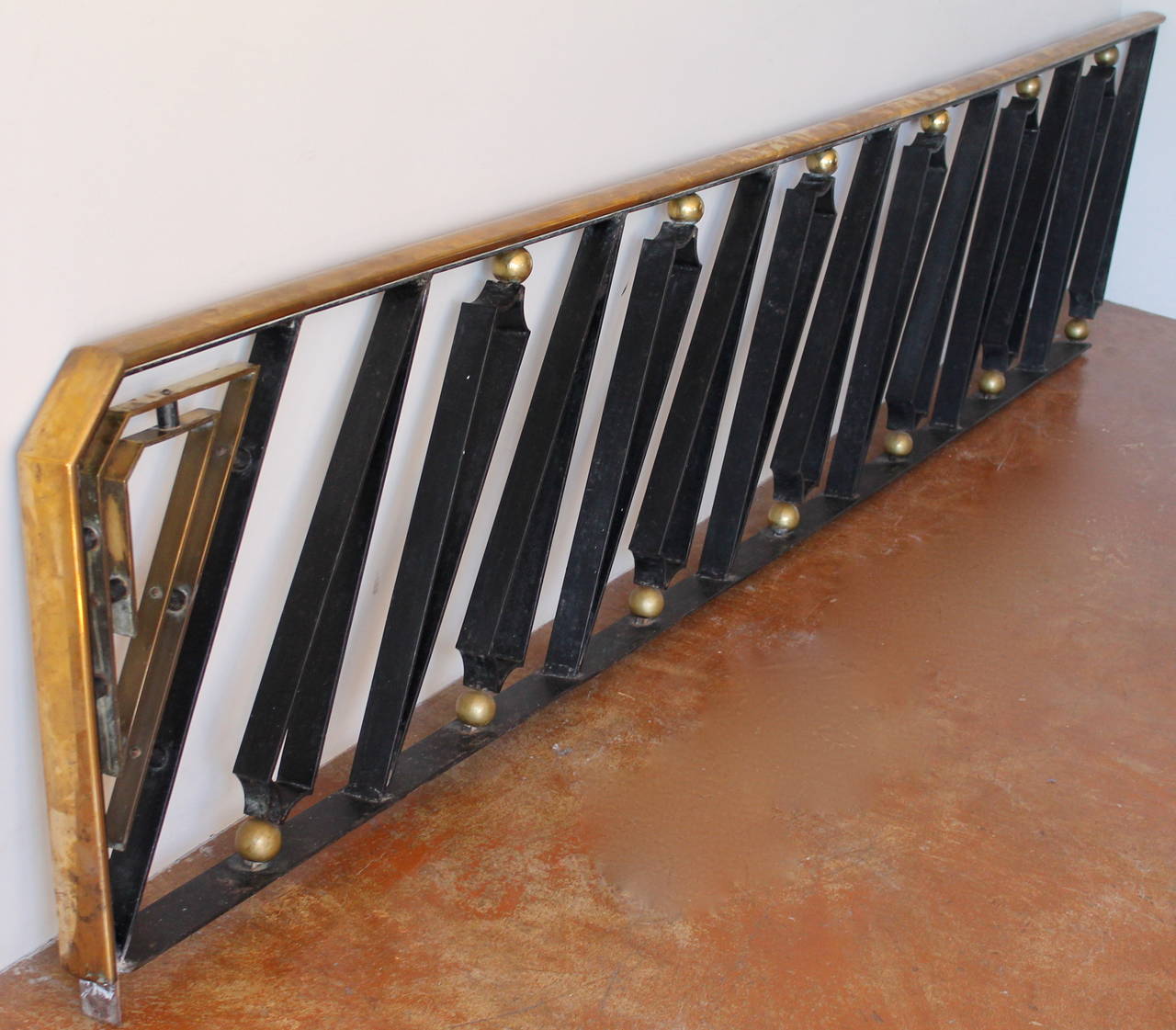 Forged Iron and Brass Handrail by Arturo Pani, Mexico City, 1940s For Sale 1