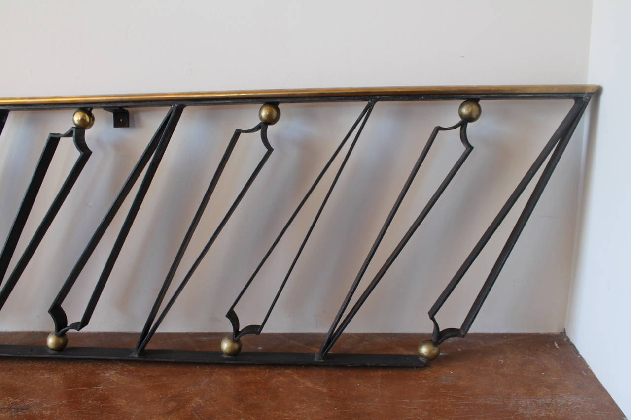 Forged Iron and Brass Handrail by Arturo Pani, Mexico City, 1940s For Sale 4