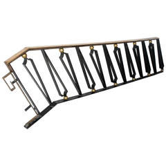 Vintage Forged Iron and Brass Handrail by Arturo Pani, Mexico City 1940s