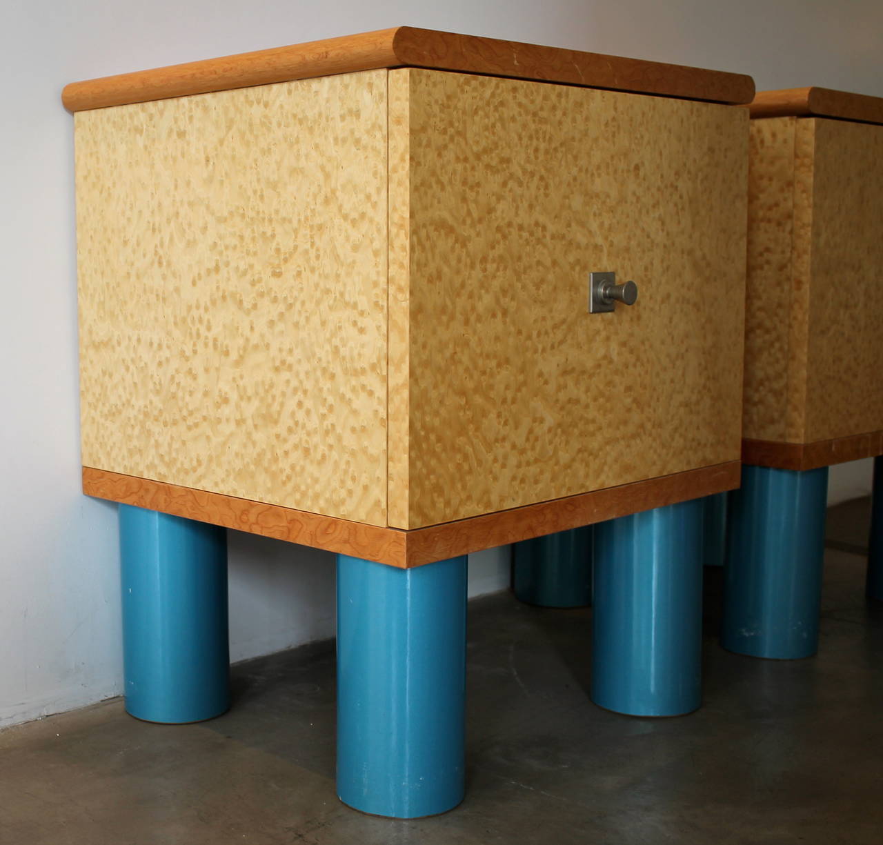Rare Memphis End Tables by Ettore Sottsass and Marco Zanini. Austria, 1980s In Good Condition In San Diego, CA