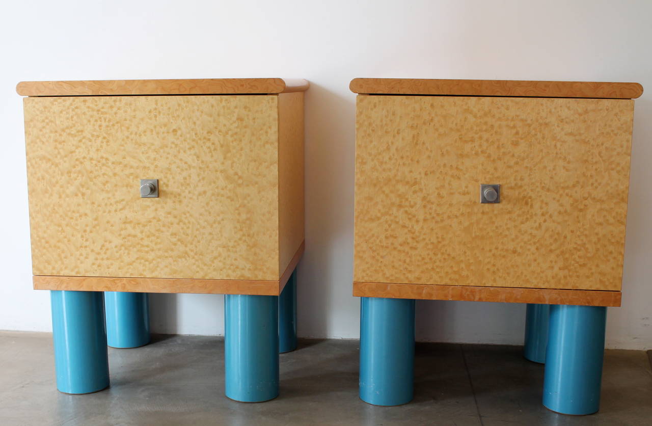 Late 20th Century Rare Memphis End Tables by Ettore Sottsass and Marco Zanini. Austria, 1980s