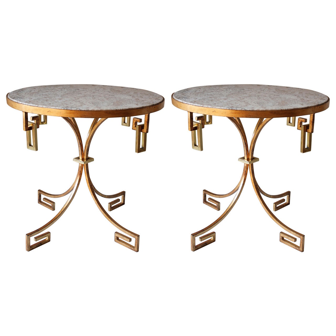 Pair of Greek Key Side Tables by Arturo Pani, Mexico City circa 1940's ...