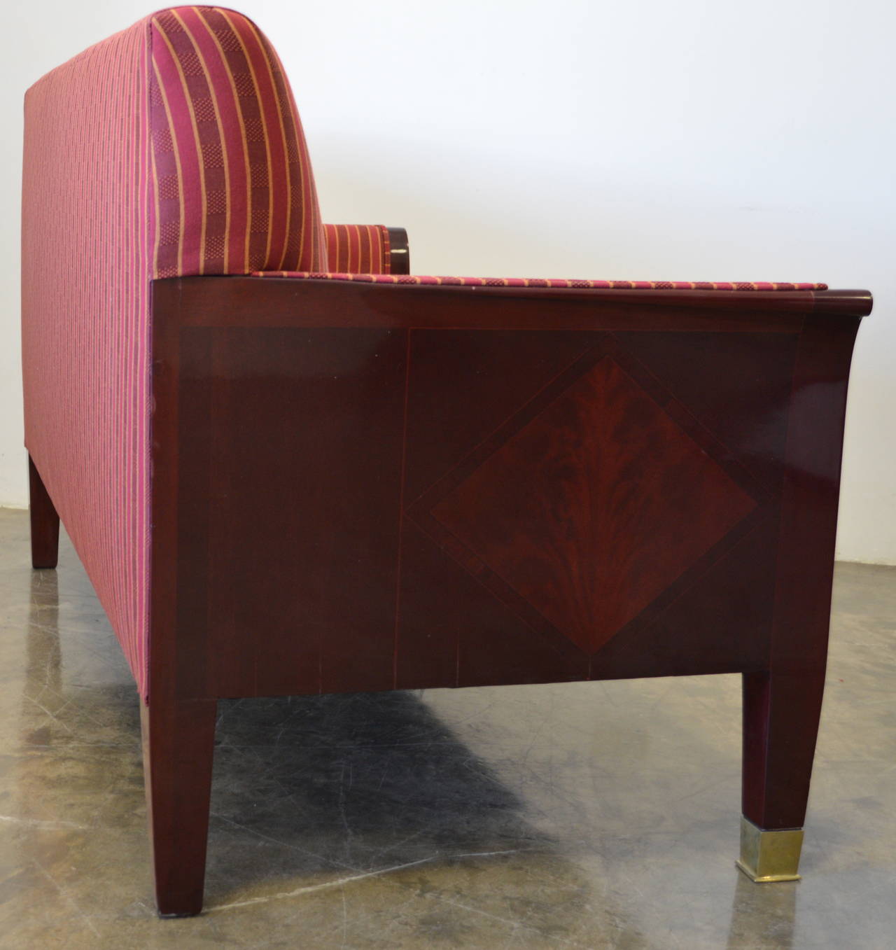 European Art Deco Inlaid Paneled Settee or Sofa in the Style of Eliel Saarinen For Sale