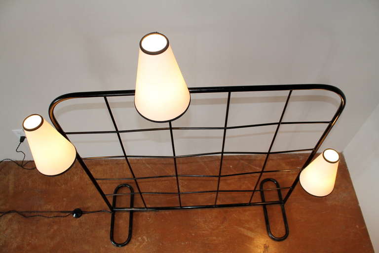 Mid-20th Century Jean Royère Croisillon Room Divider and Luminaire, France, 1949 For Sale