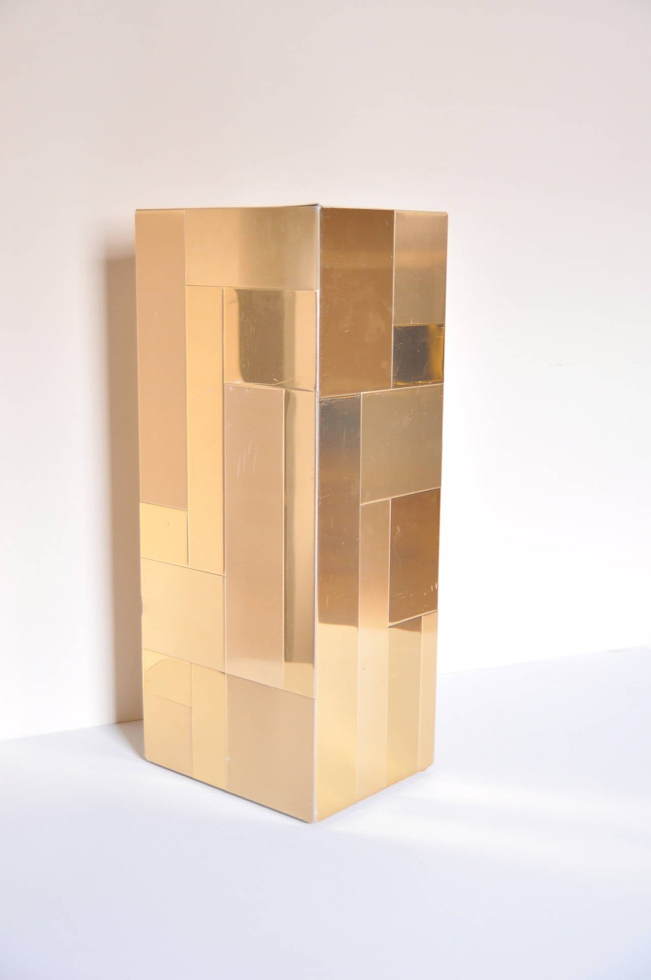 Pair of Brass Cityscape Umbrella Stands by Paul Evans, 1970s 1