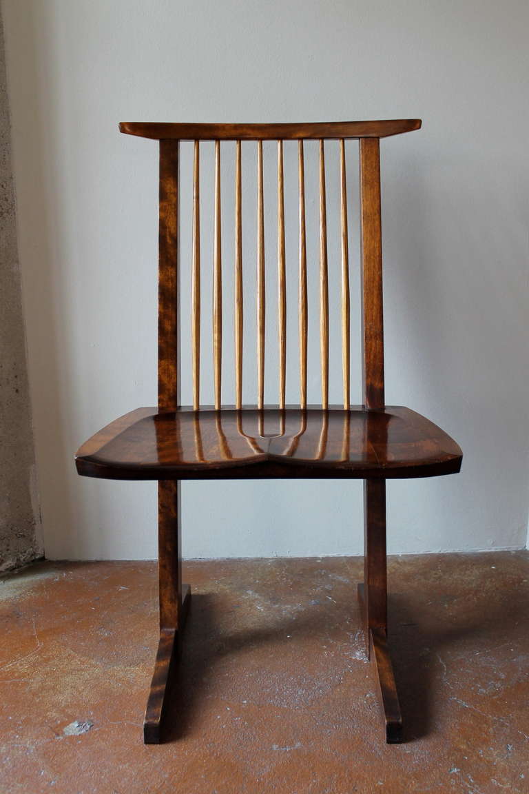 American Craftsman Original Black Walnut Conoid Chair by George Nakashima, 1970