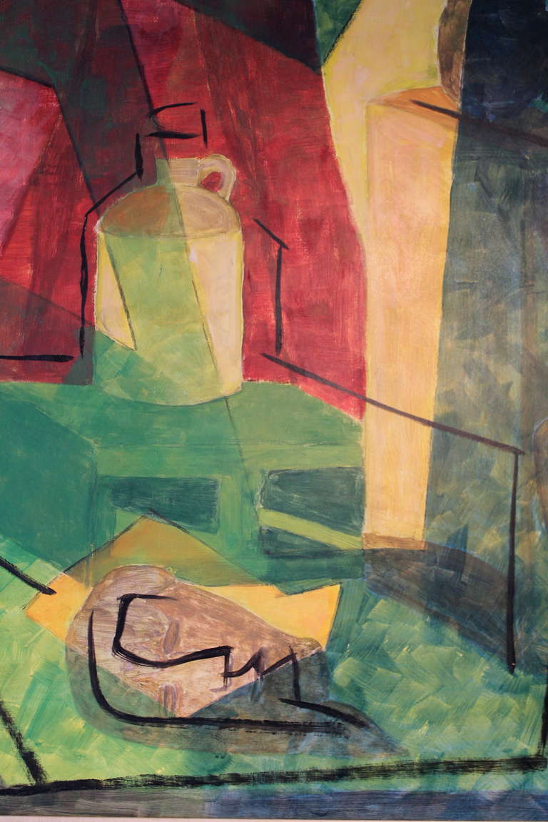 Mid-Century Modern Mid-Century Abstract Oil on Canvas Painting, 1965 For Sale