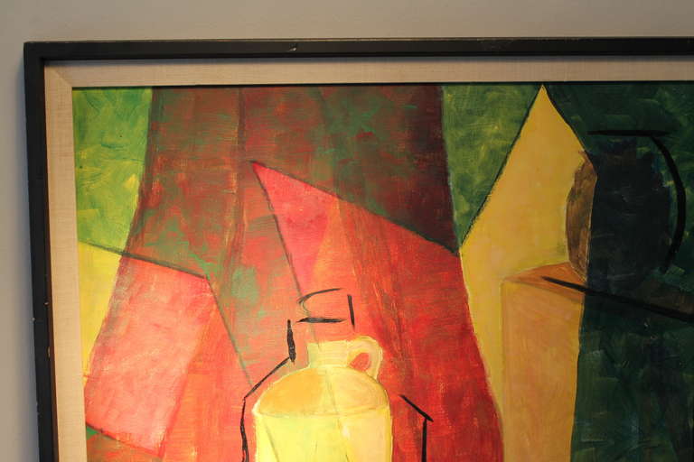 American Mid-Century Abstract Oil on Canvas Painting, 1965 For Sale