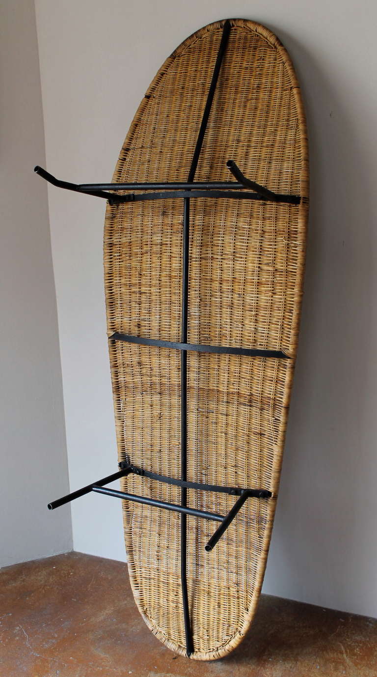 Mid-20th Century California Modern Wicker 'Surfboard