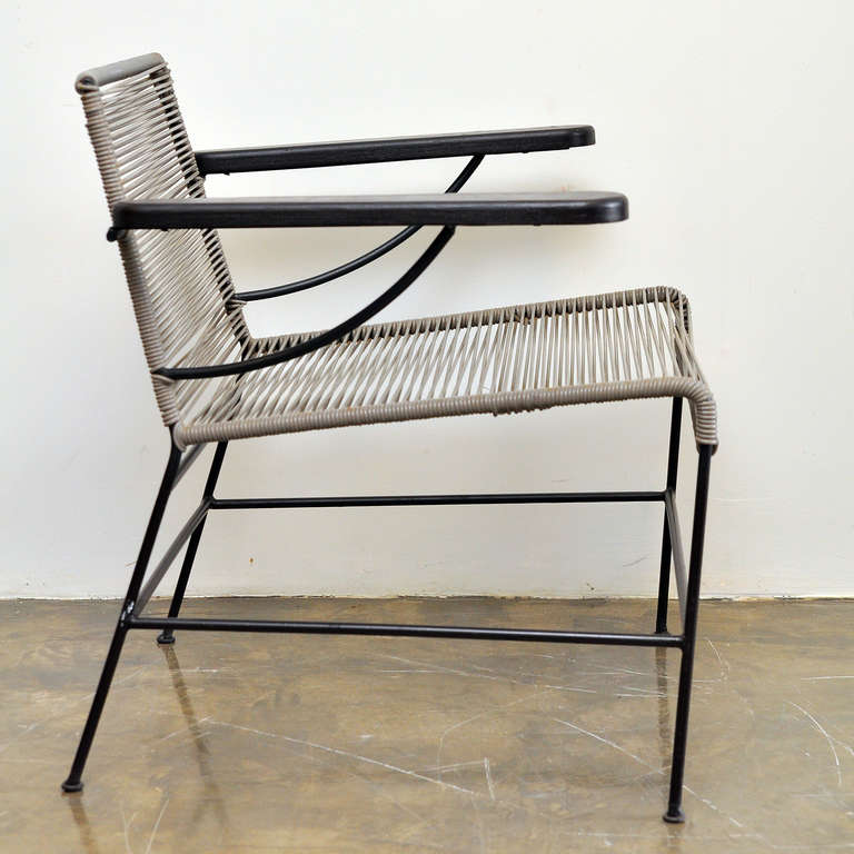 1950's Iron & Vinyl Cord Patio Set