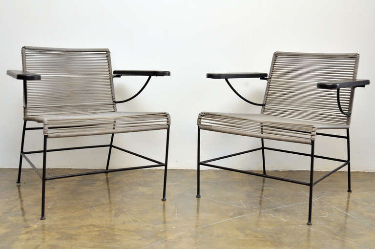 Mid-20th Century 1950s Iron and Cord Patio Set
