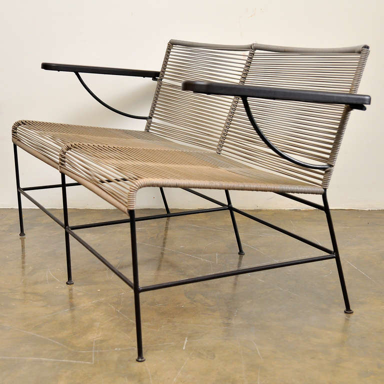 1950s Iron and Cord Patio Set 2