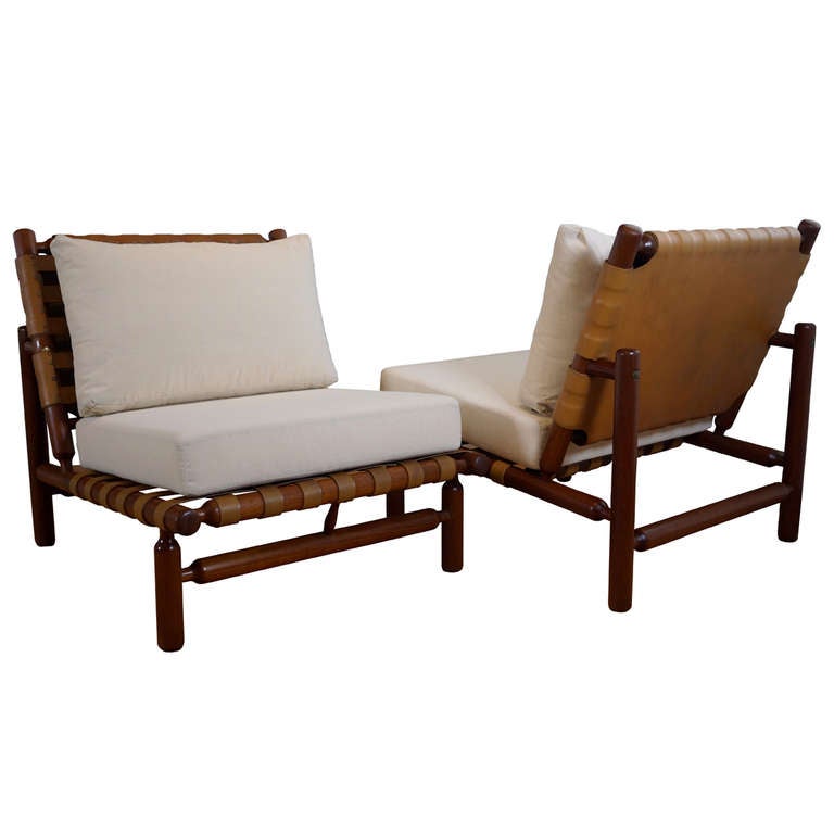 Pair of Lounge Chairs by Ilmari Tapiovaara at 1stDibs