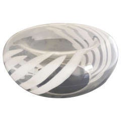 Alfredo Barbini signed Murano Centerpiece Bubble Bowl ca. 1970