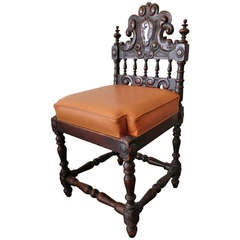 California Spanish Colonial Revival Carved Chair c.1930