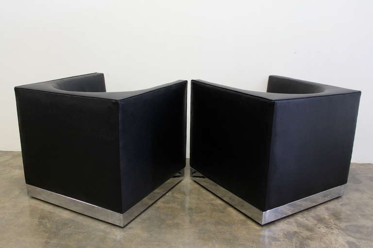 Late 20th Century Set of Ten Modernist Cube Club Chairs, Usa, 1970s For Sale