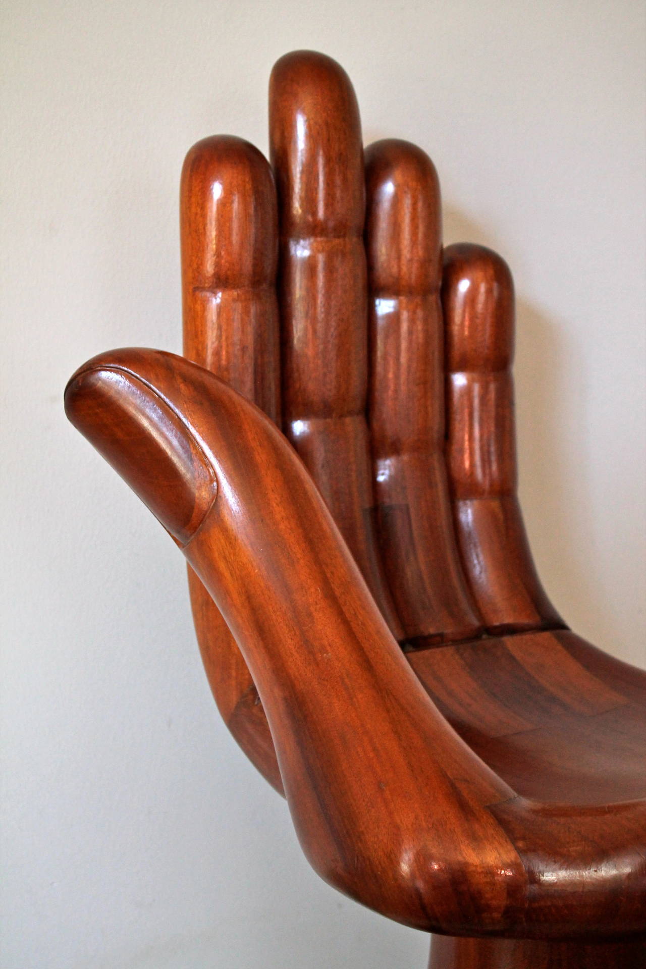 Pedro Friedeberg Mahogany Hand Chair or Silla-Mano, Mexico City, 1970 1