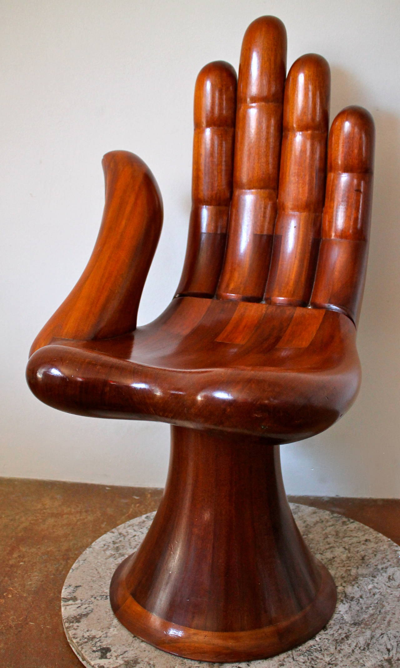 Pedro Friedeberg Mahogany Hand Chair or Silla-Mano, Mexico City, 1970 2