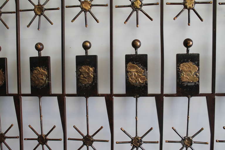 Pair of Iron and Brass Architecturally Salvage Screens, Mexico, 1950s 2