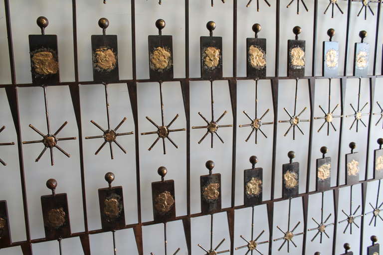 Pair of Iron and Brass Architecturally Salvage Screens, Mexico, 1950s In Good Condition In San Diego, CA