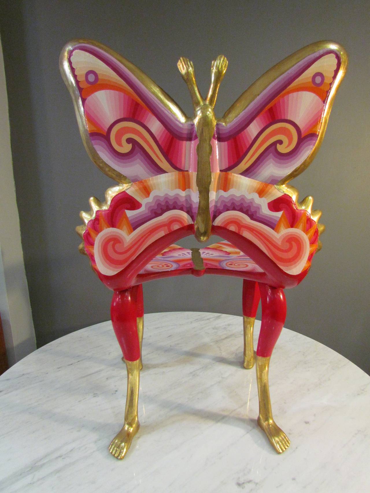 Vintage Pedro Friedeberg Butterfly and Foot Chair, Full-Size, Mexico City, 1973 In Good Condition For Sale In San Diego, CA