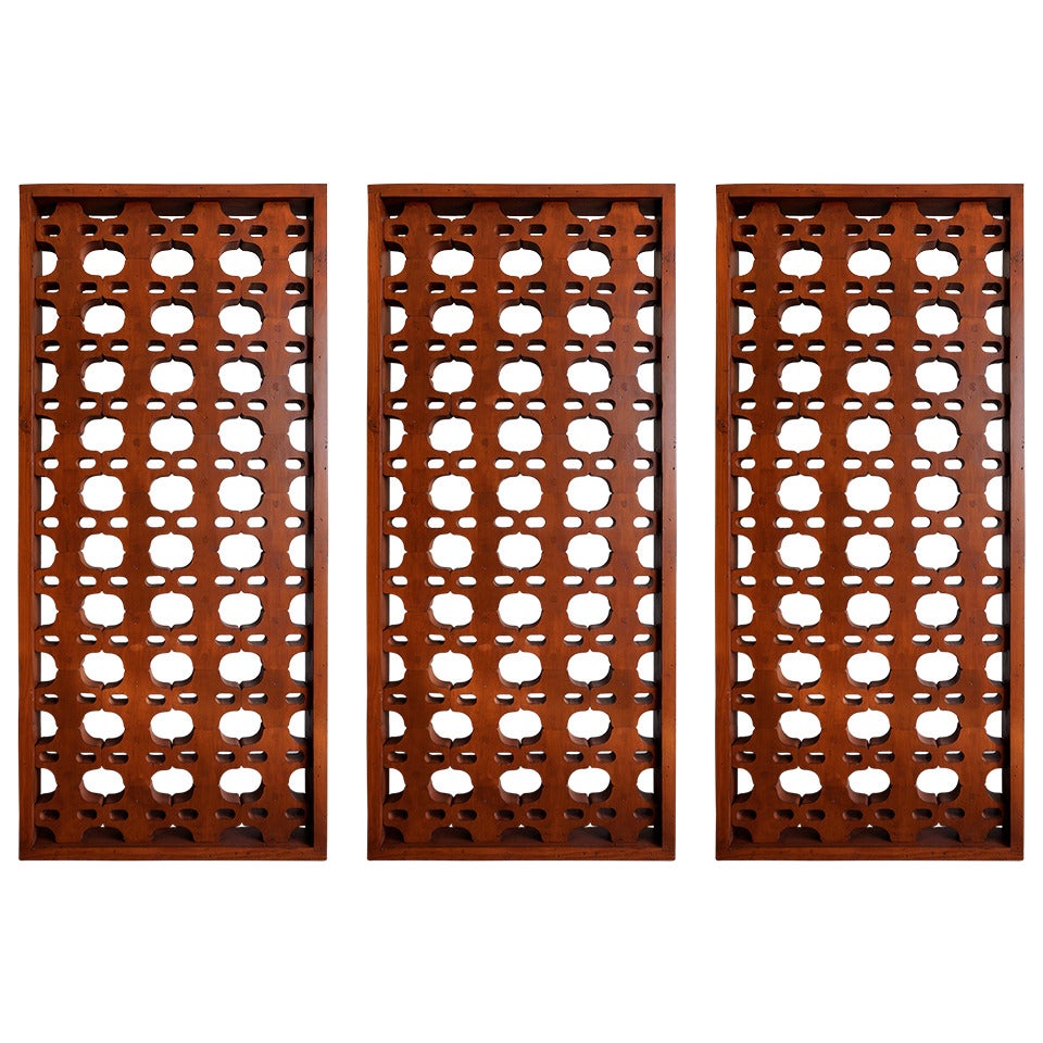 Set of Three Mexican Modernist Architectural Salvage Screens, circa 1960