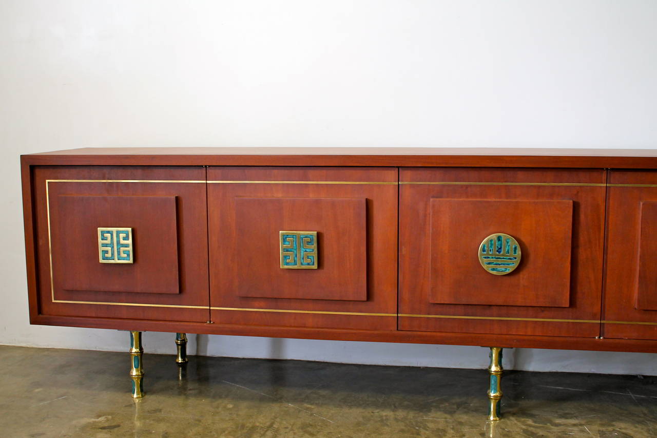 Inlay Stunning 1950s Frank Kyle Credenza  For Sale