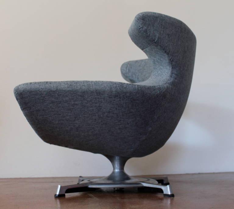 Aluminum Rare Wingback Chair by Hans-Erik Johansson, Sweden, 1966