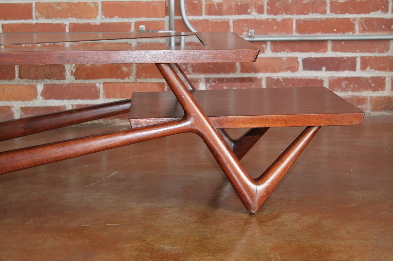 Beautiful 1950s Eugenio Escudero Two-Tier Sculptural Coffee Table In Good Condition For Sale In San Diego, CA