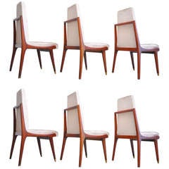 Set of Six Mahogany Chairs by Eugenio Escudero, circa 1950s