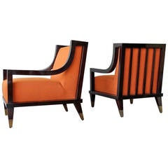 Important and Documented Robert & Mito Block Sofa and Club Chairs. Mexico, 1948.