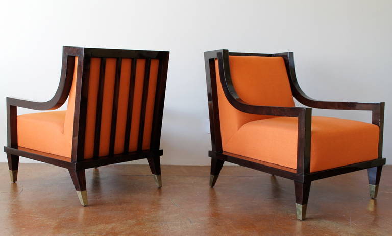 Mexican Important and Documented Robert & Mito Block Sofa and Club Chairs. Mexico, 1948.