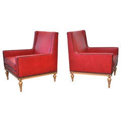 Stunning Arturo Pani Leather Club Chairs c.1960's