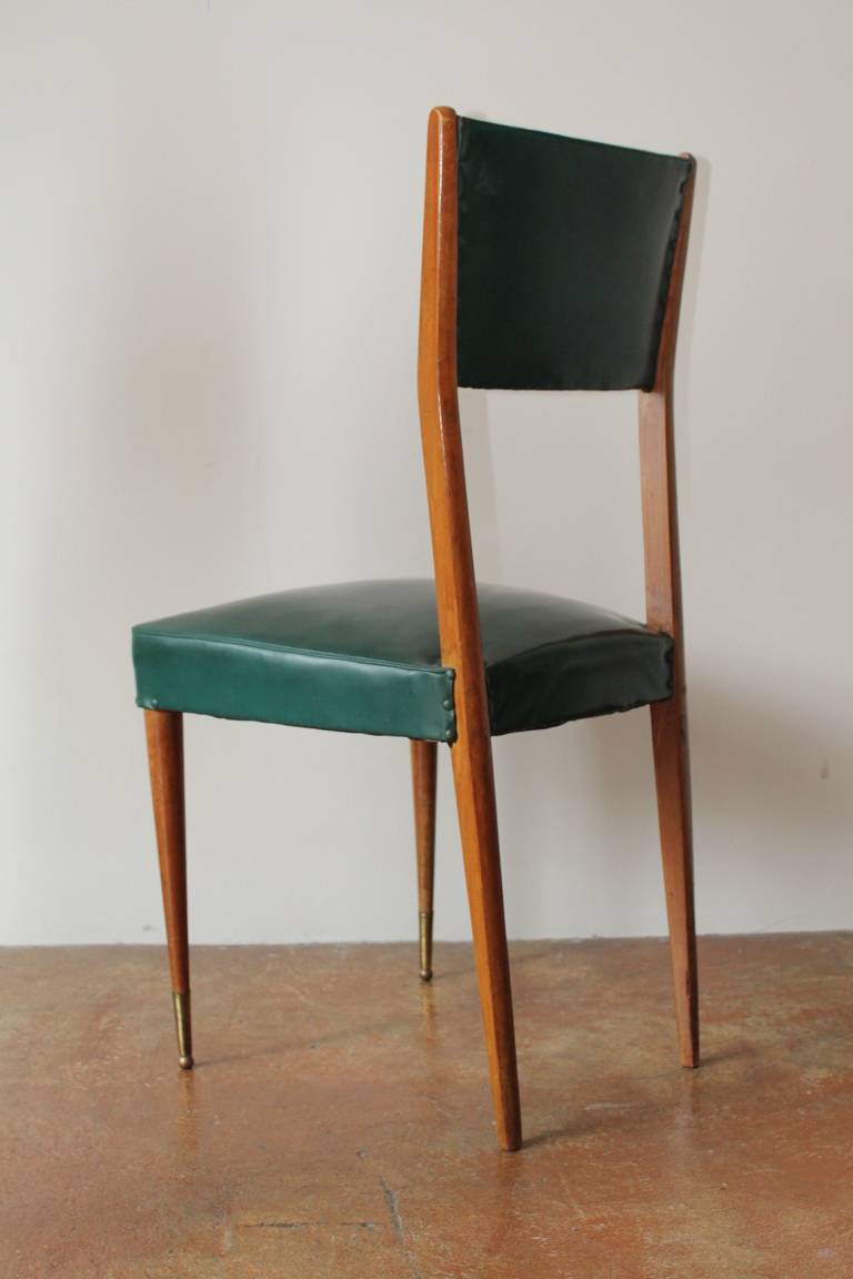 Mid-20th Century Set of Six 1950s Mahogany Italian Dining Chairs