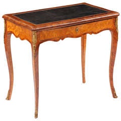 A Louis XV Ormolu Kingwood & Fruitwood Marquetry Table a Ecrire by Chevallier