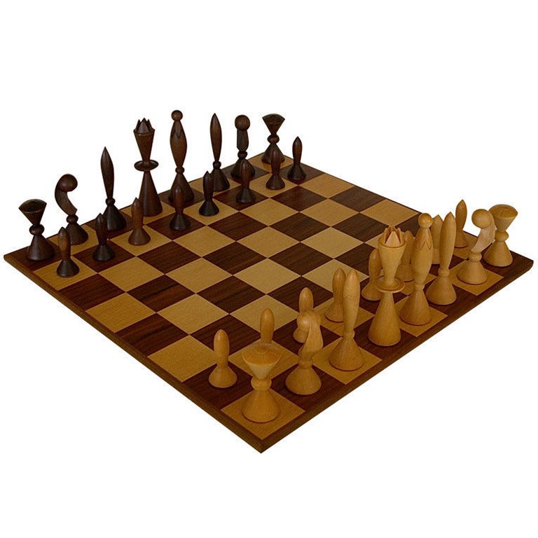 Space Age Chess Set by Arthur Elliott for Anri w/ Box & Board
