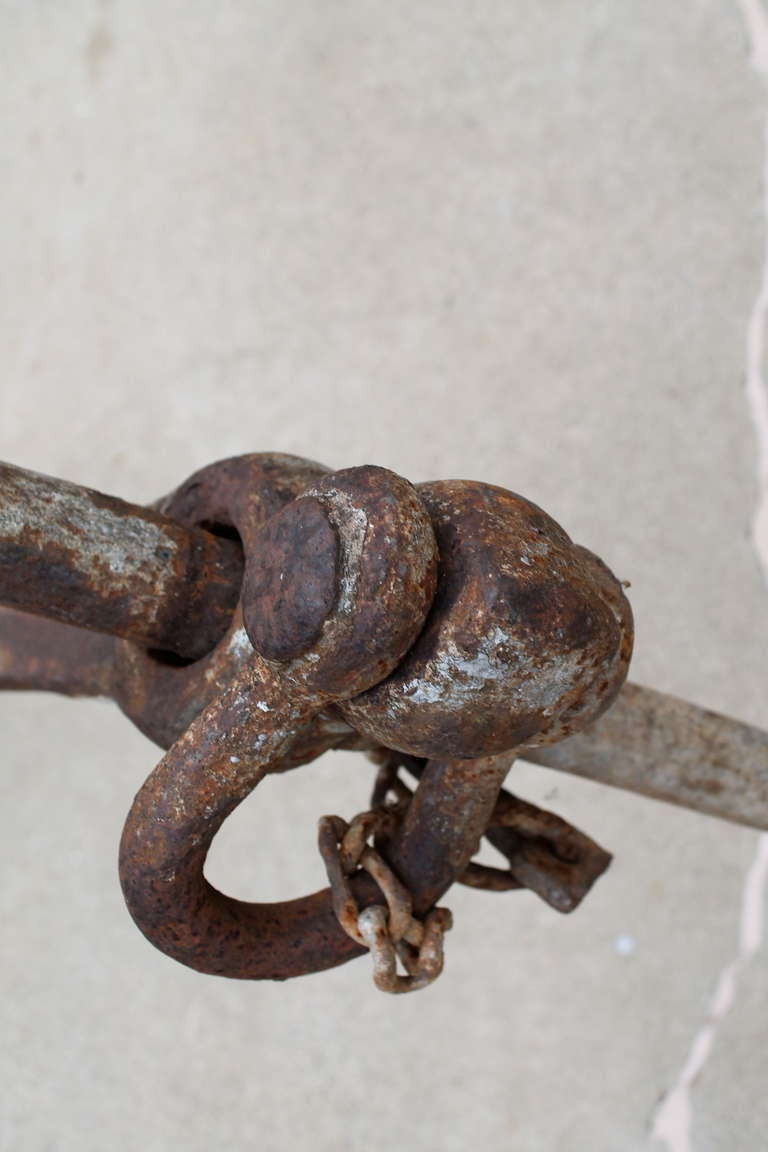 Hand Forged Hammered Iron Ship Anchor c.1920 In Good Condition In San Diego, CA