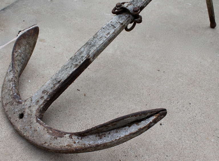 20th Century Hand Forged Hammered Iron Ship Anchor c.1920