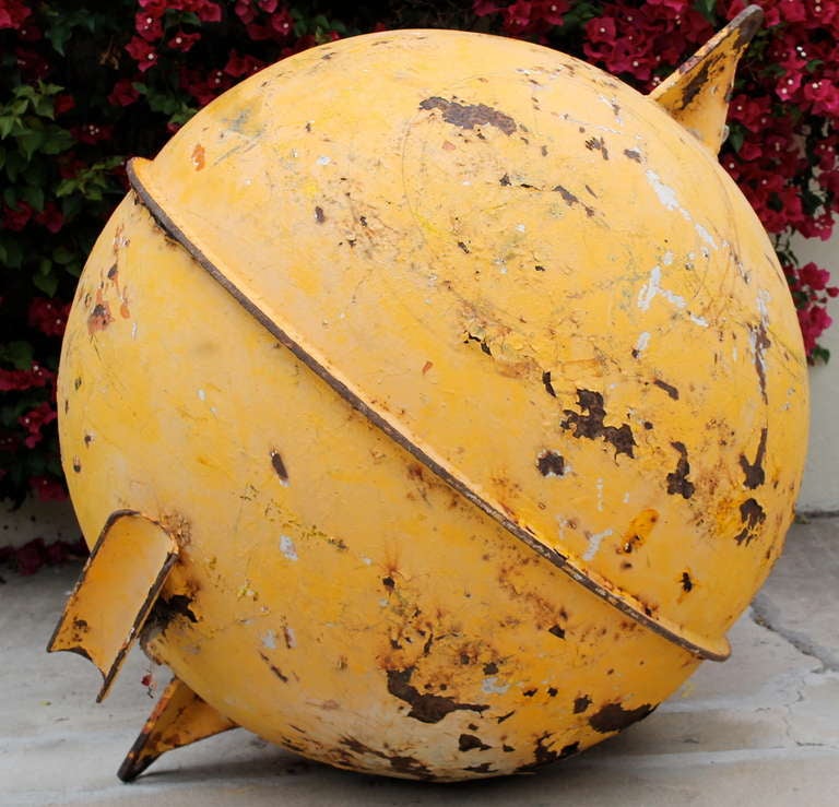 Large Metal Spherical Steel Bouy
C. 1960's

Originally used as a Harbor Bouy or Float.
Industrial Decor - Sculptural Object