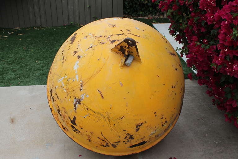 Large-Scale Metal Spherical Steel Bouy - Sculptural Object In Good Condition In San Diego, CA
