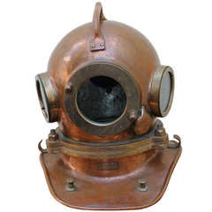 Vintage Original Russian Copper Diving Helmet UVS50m Model