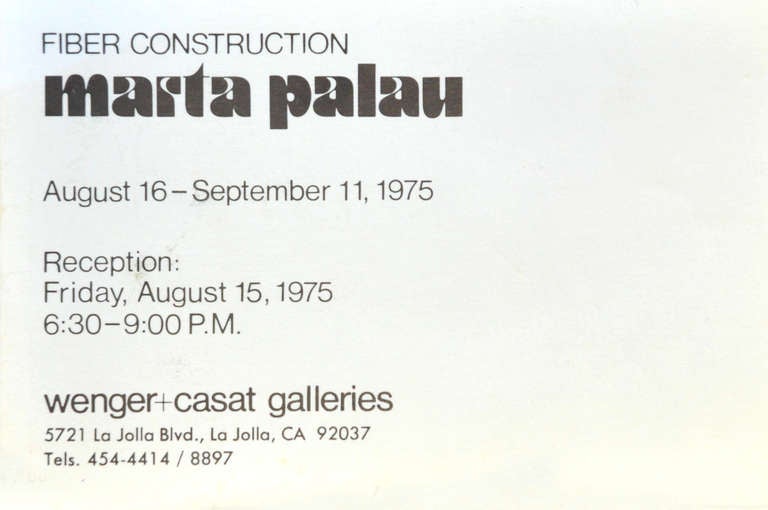 Marta Palau Woven-Textile Wall Sculpture.  Mexico c.1974 4