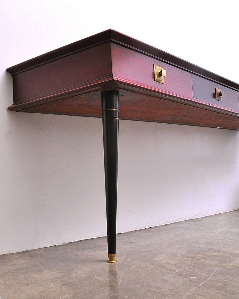 Wall-Mounted Console with a Single Leg by Roberto & Mito Block, circa 1950s For Sale 4