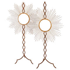 Pair of Mirrors in Sun Shape 6