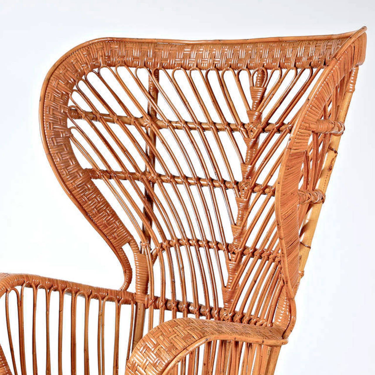 Conte Biancamano Armchair by Gio Ponti and edited by Vittorio Bonacina, hand made in rattan.