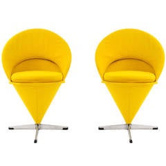 Pair of Cone Chairs Designed by Verner Panton