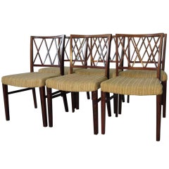 Six Ole Wanscher A J Iverson Danish Modern Rosewood Dining Chairs