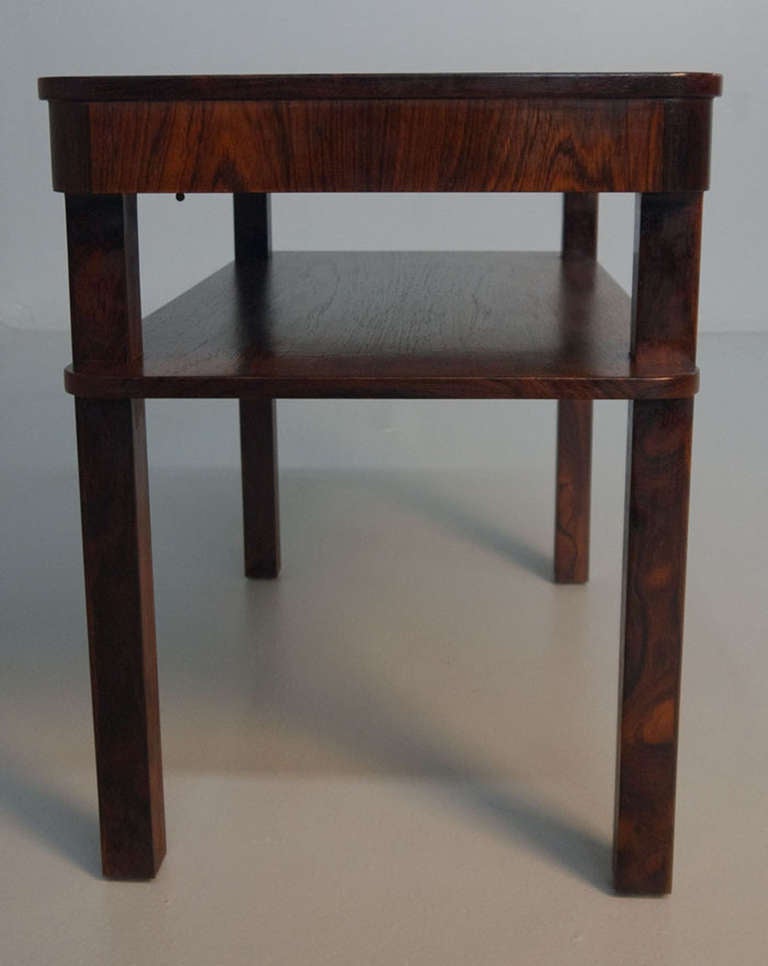Mid-Century Modern Danish Modern Rosewood Server Sofa Table with Secret Drawer For Sale