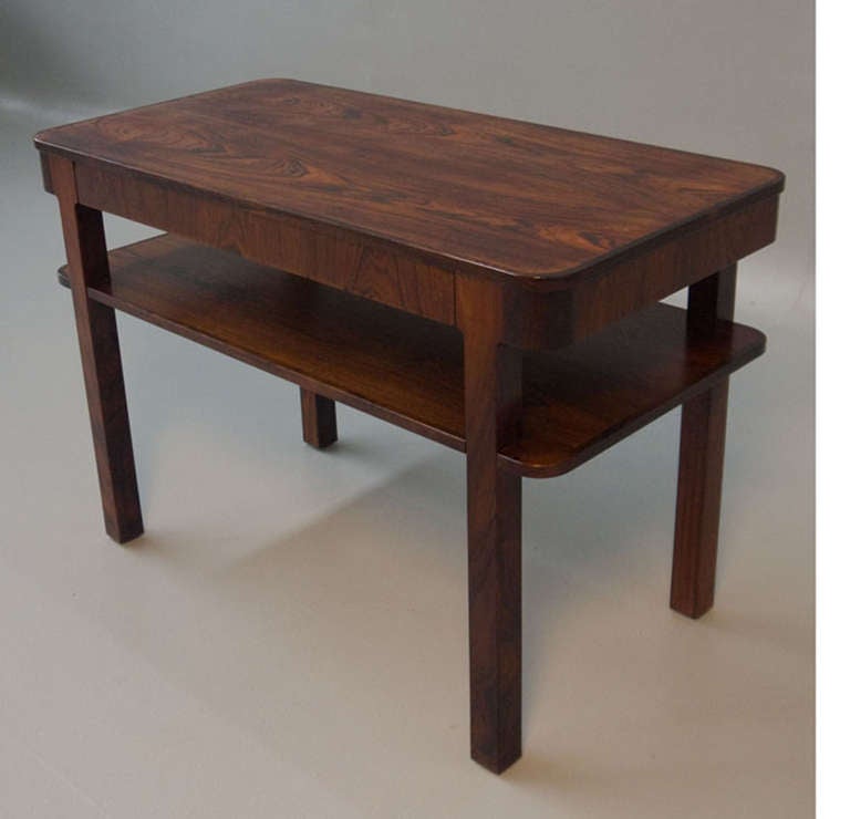 Danish Modern Rosewood Server Sofa Table with Secret Drawer In Excellent Condition For Sale In Fairfield, ME