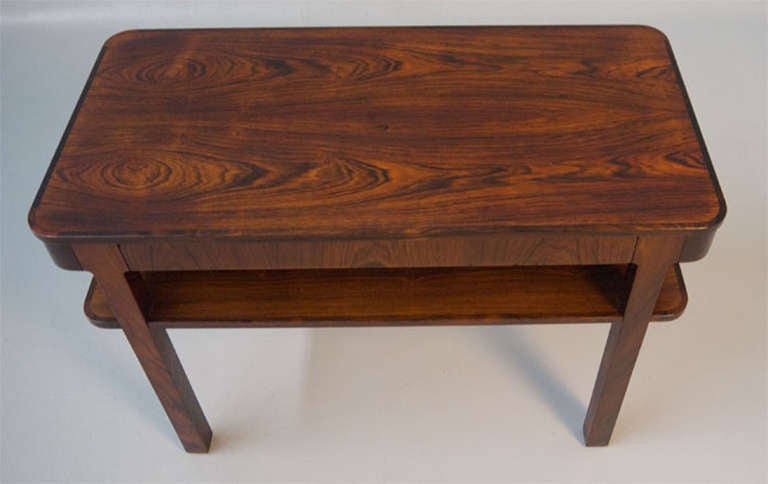 Late 20th Century Danish Modern Rosewood Server Sofa Table with Secret Drawer For Sale